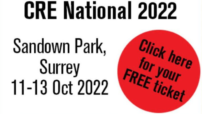 Come and meet us at CRE National 2022, 11th–13th October 2022, Sandown Park, Surry